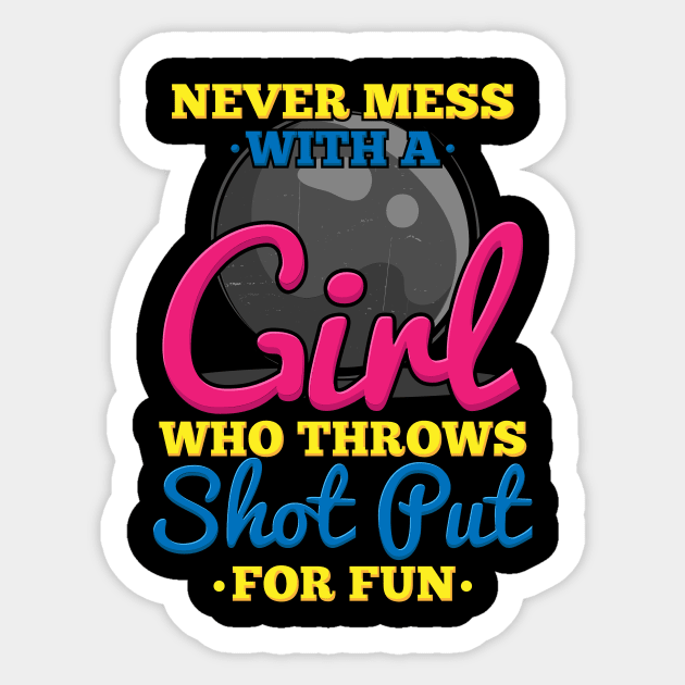 Track and Field Girl Shot put Thrower Sports Sticker by FunnyphskStore